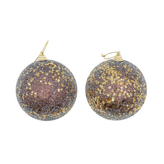 Christmas balls Gold & Brown, Pack of 2