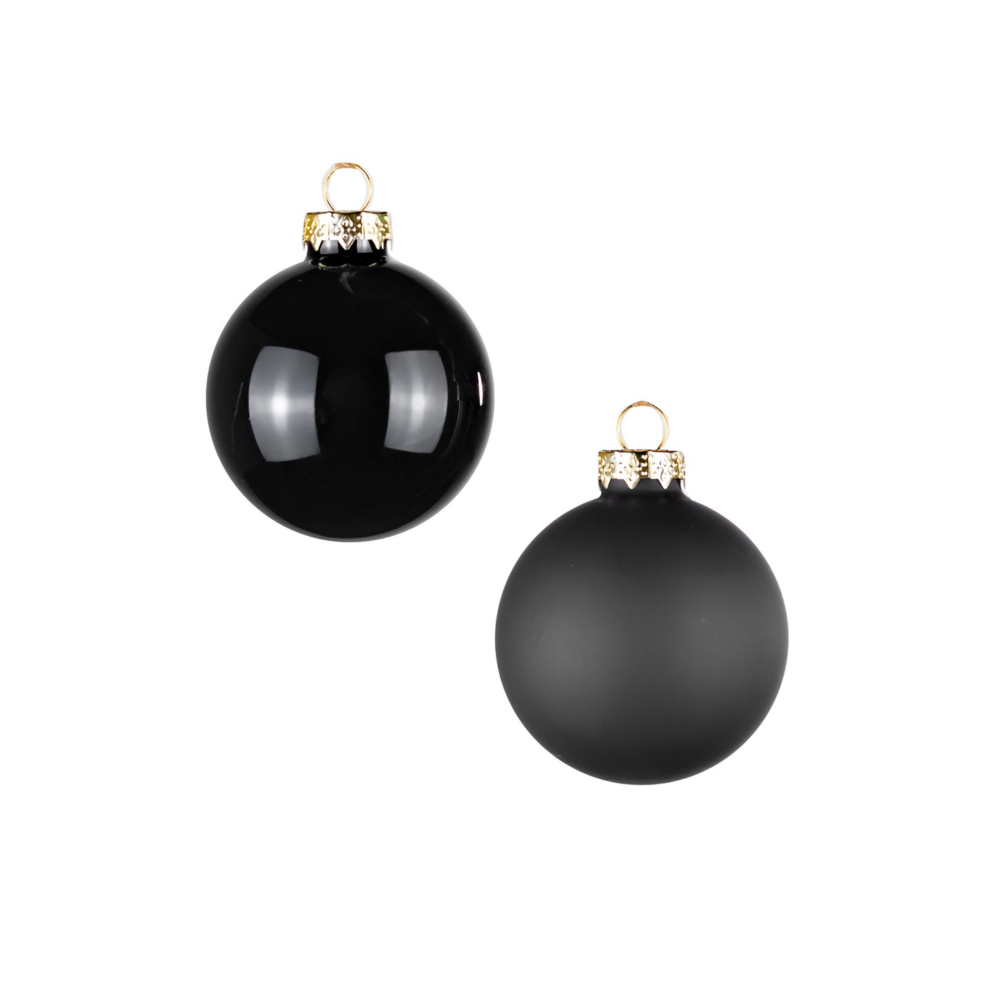 Glass Christmas Balls Black - 6CM - 20 pcs