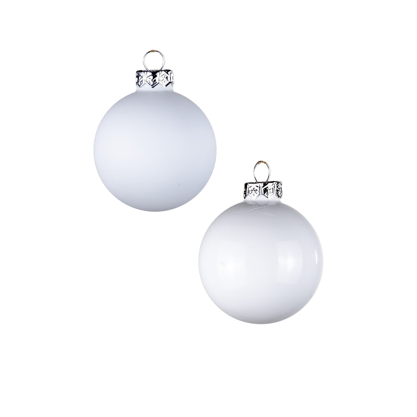 Glass Christmas Balls White - 6 CM - 20 pcs