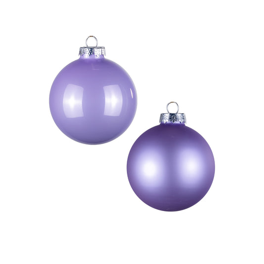 Glass Christmas Balls Purple - 8 CM - 16 pcs