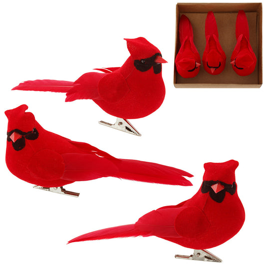 Christmas Bird on Clip 3 pcs