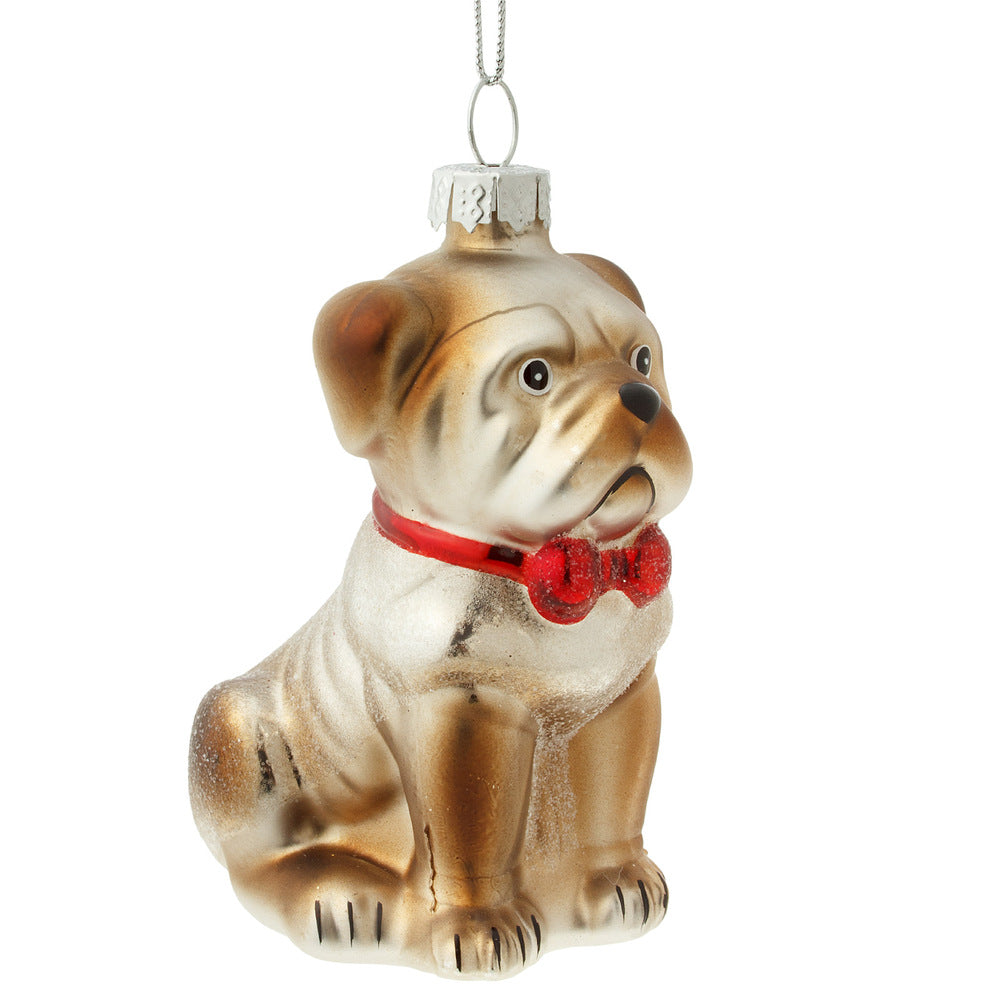 Glass christmas dog