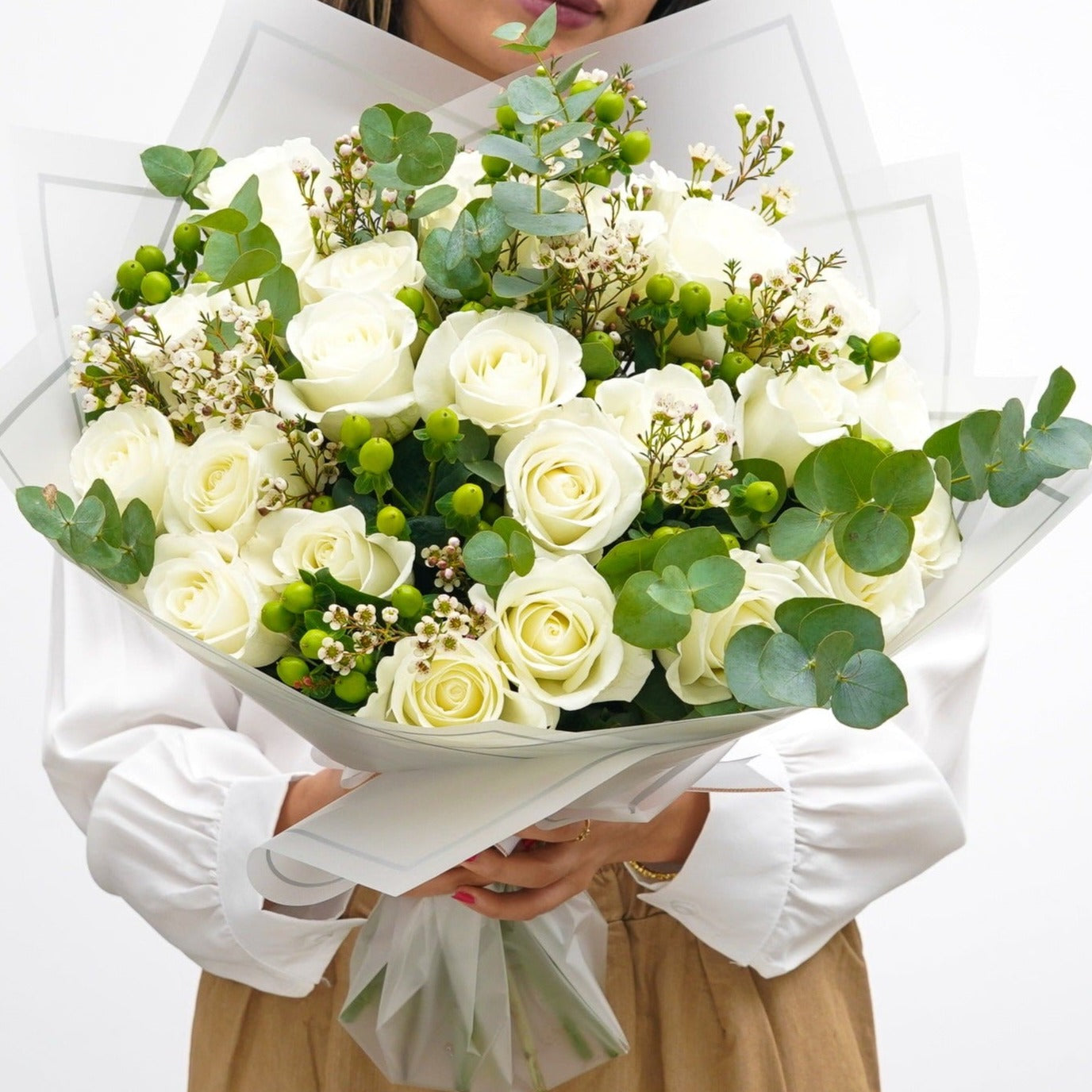 Pure White Roses Bouquet