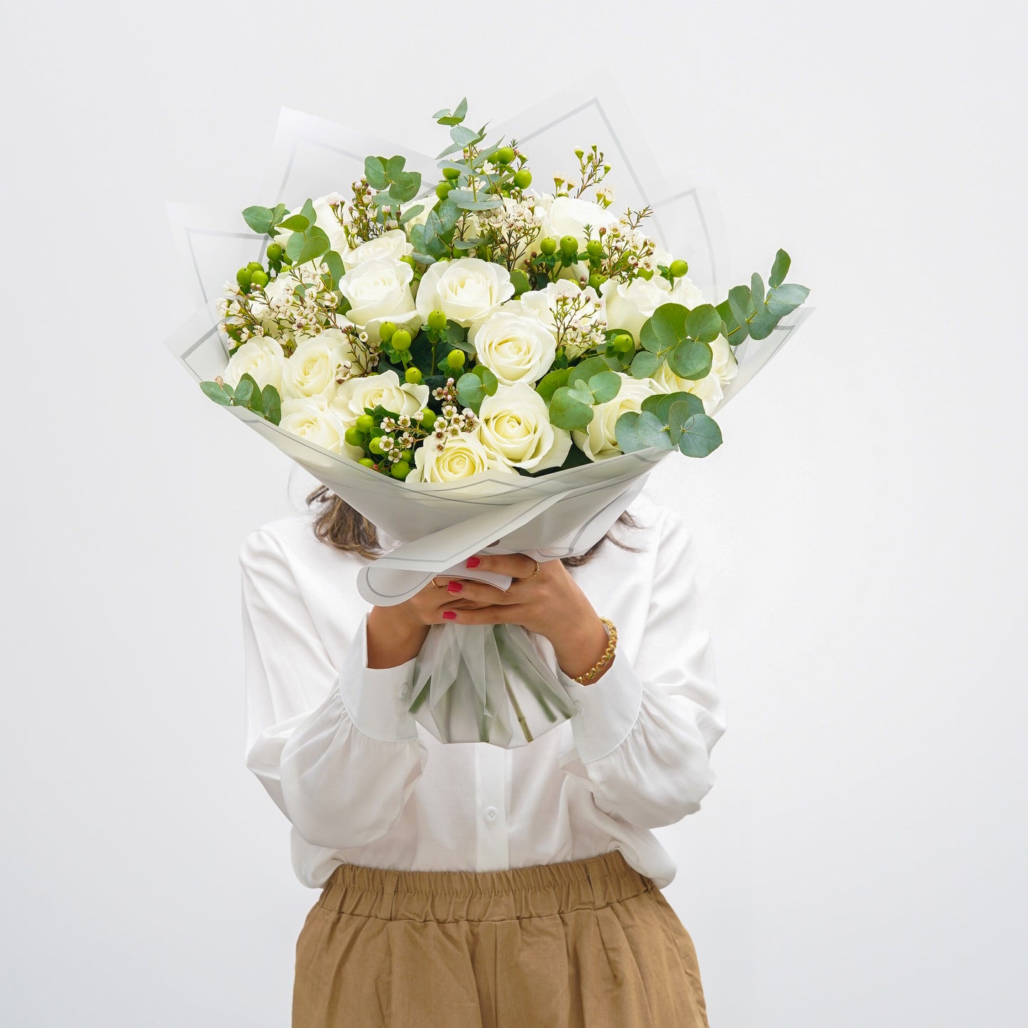 Pure White Roses Bouquet