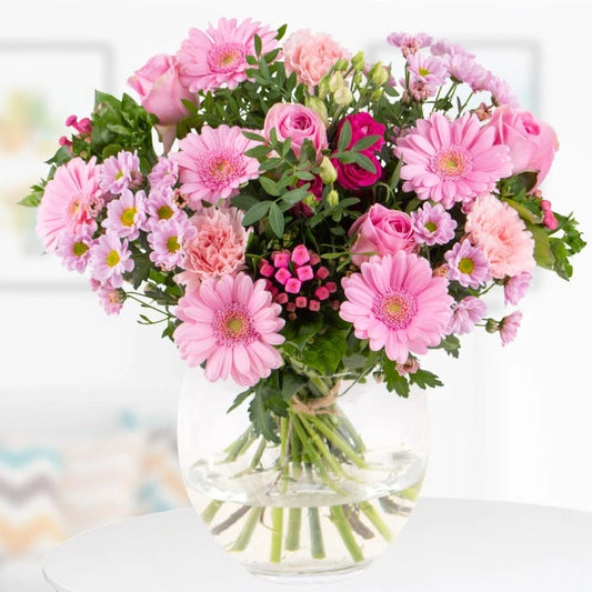 Pink Gerbera & Roses Bouquet