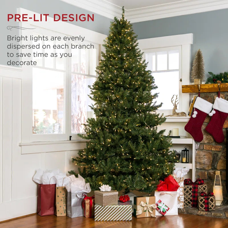 Pre-Lit Mixed Foliage Artificial Christmas Tree
