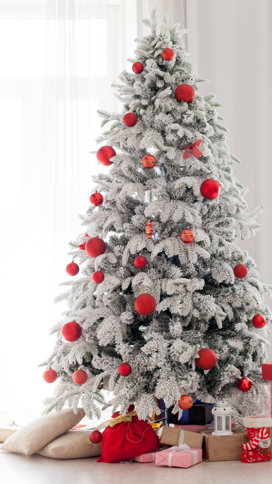 Fully Decorated Snow Artificial Christmas Tree